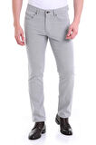 Gri D. Desenli Regular Fit 5 Cep Kanvas Pantolon