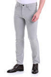 Gri D. Desenli Regular Fit 5 Cep Kanvas Pantolon