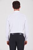 Erkek Beyaz Slim Fit Pamuklu Uzun Kollu Gömlek