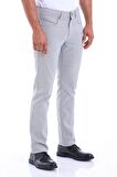 Erkek Mavi Regular Fit Yüksek Bel Düz Paça Basic Kanvas Pantolon | 32