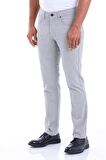 Erkek Mavi Regular Fit Yüksek Bel Düz Paça Basic Kanvas Pantolon | 32