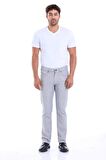 Erkek Mavi Regular Fit Yüksek Bel Düz Paça Basic Kanvas Pantolon | 32