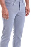 Erkek Mavi Regular Fit Yüksek Bel Düz Paça Basic Kanvas Pantolon | 31