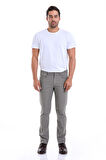 Haki Regular Fit Yüksek Bel Düz Paça Basic Kanvas Pantolon | 30