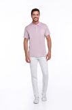 Lila Regular Fit %100 Pamuk Basic Polo Yaka Tişört | L