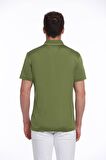 Yeşil Regular Fit %100 Pamuk Basic Polo Yaka Tişört | L