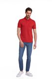 Kırmızı Regular Fit %100 Pamuk Polo Yaka Tişört | XXL