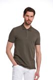 Haki Regular Fit %100 Pamuk Polo Yaka Tişört | S