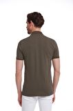 Haki Regular Fit %100 Pamuk Polo Yaka Tişört | S