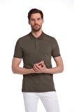 Haki Regular Fit %100 Pamuk Polo Yaka Tişört | S