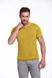Hardal Slim Fit Basic Bisiklet Yaka Triko Tişört | XL
