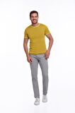 Hardal Slim Fit Basic Bisiklet Yaka Triko Tişört | XL