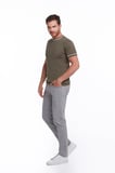 Haki Slim Fit Basic Bisiklet Yaka Triko Tişört | XL
