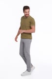 Yeşil Slim Fit Basic Bisiklet Yaka Triko Tişört | S