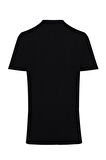 Siyah Regular Fit %100 Pamuk Bisiklet Yaka Tişört | XL