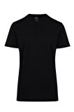 Siyah Regular Fit %100 Pamuk Bisiklet Yaka Tişört | XL