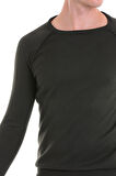 Haki Regular Fit Desenli V Yaka Yün Triko Kazak | XL