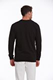 Siyah Regular Fit Pamuklu Bisiklet Yaka Sweatshirt | XXL