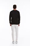Siyah Regular Fit Pamuklu Bisiklet Yaka Sweatshirt | XXL