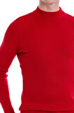 Kırmızı Regular Fit Düz Balıkçı Yaka Klasik Yün Triko Kazak | 3XL