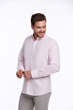 Pembe Comfort Fit %100 Pamuk Uzun Kollu Basic Gömlek | M