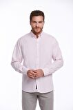 Pembe Comfort Fit %100 Pamuk Uzun Kollu Basic Gömlek | M