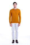 Safran Bisiklet Yaka Regular Fit Triko Kazak | L