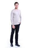 Bej Bisiklet Yaka Regular Fit Triko Kazak | M