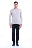 Bej Bisiklet Yaka Regular Fit Triko Kazak | M