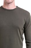 Yeşil Bisiklet Yaka Regular Fit Triko Kazak | XL