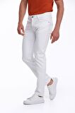 Beyaz Regular Fit Yüksek Bel Düz Paça Basic Kot Pantolon | 34