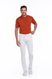 Beyaz Regular Fit Yüksek Bel Düz Paça Basic Kot Pantolon | 38