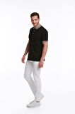 Siyah %100 Pamuk Regular Fit Polo Yaka Tişört | L