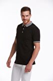 Siyah %100 Pamuk Regular Fit Polo Yaka Tişört | L
