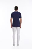 Lacivert %100 Pamuk Regular Fit Polo Yaka Tişört | S