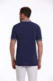 Lacivert %100 Pamuk Regular Fit Polo Yaka Tişört | S