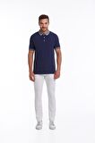 Lacivert %100 Pamuk Regular Fit Polo Yaka Tişört | S