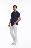 Lacivert %100 Pamuk Regular Fit Polo Yaka Tişört | S