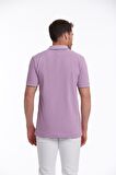 Lila %100 Pamuk Regular Fit Polo Yaka Tişört | S