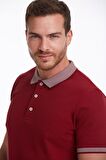 Bordo %100 Pamuk Regular Fit Polo Yaka Tişört | M