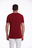 Bordo %100 Pamuk Regular Fit Polo Yaka Tişört | S