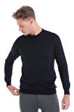 Lacivert Regular Fit Düz Yün Bisiklet Yaka Triko Kazak | XL