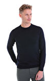 Lacivert Regular Fit Düz Yün Bisiklet Yaka Triko Kazak | XL