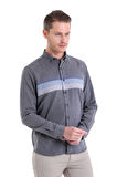 Lacivert Comfort Fit Düz Düğmeli Yaka Uzun Kollu Casual Flanel Gömlek | L