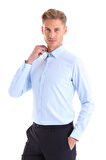 Slim Fit Düz Pamuklu Uzun Kol Gömlek