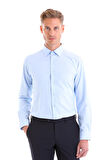 Slim Fit Düz Pamuklu Uzun Kol Gömlek