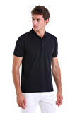 Lacivert Comfort Fit Düz 100% Pamuk Polo Yaka Polo Yaka Tişört