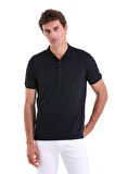 Lacivert Comfort Fit Düz 100% Pamuk Polo Yaka Polo Yaka Tişört