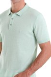 Su Yeşili Regular Fit Düz Pamuklu Polo Yaka Triko Tişört