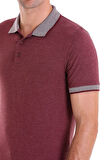Bordo Regular Fit Düz Pamuklu Polo Yaka Tişört